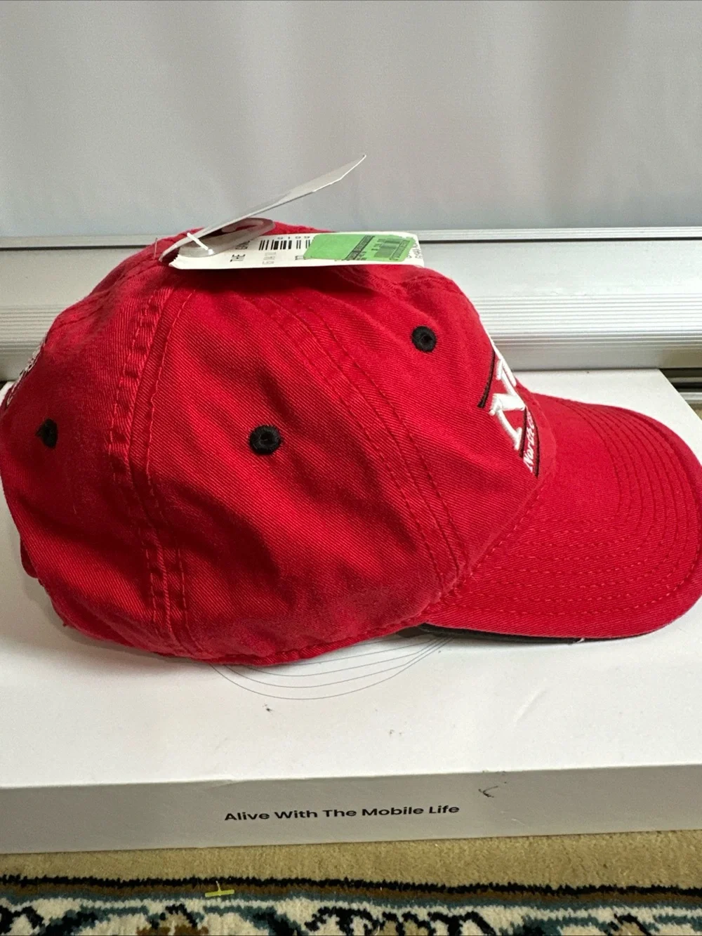 The Game Red Baseball Cap with White Embroidered Patch North Carolina State